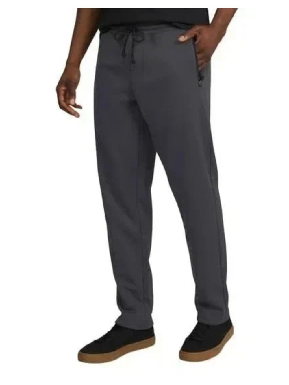 Weatherproof Vintage Men's Tech Fleece Joggers Zip Cargo Pockets Dark Gray Med